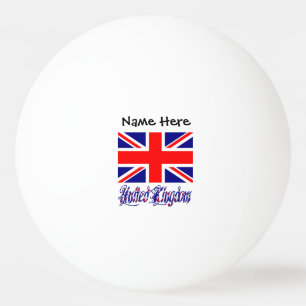 United Kingdom British Flag Black Personalisation Ping Pong Ball