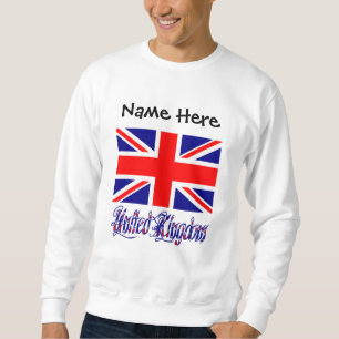 United Kingdom British Flag Black Personalisation Sweatshirt