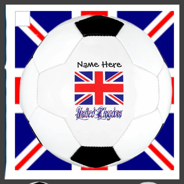 United Kingdom British Flag Black Personalization  Football (Creator Uploaded)