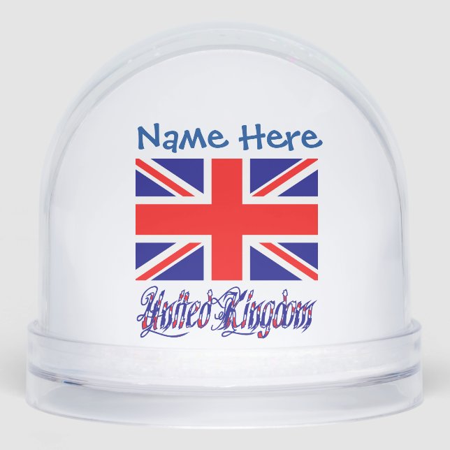 United Kingdom British Flag Blue Personalisation Snowglobe (Front)