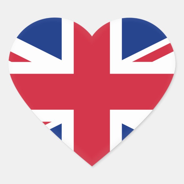 United Kingdom (British) Flag Heart Sticker (Front)