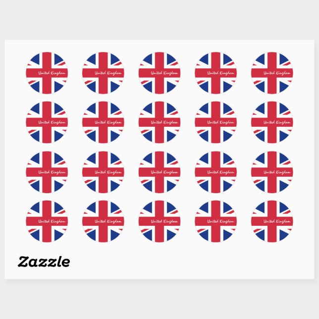 United Kingdom & British flag patriots / sports Classic Round Sticker (Sheet)