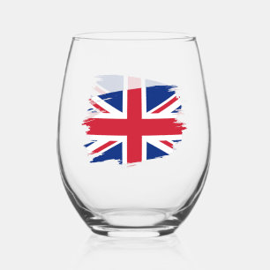 United Kingdom, British Flag Stemless Wine Glass