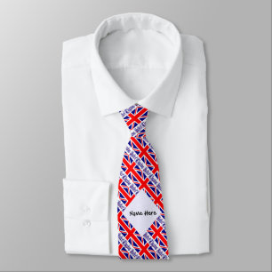 United Kingdom British Flag Tiled Personalised Tie
