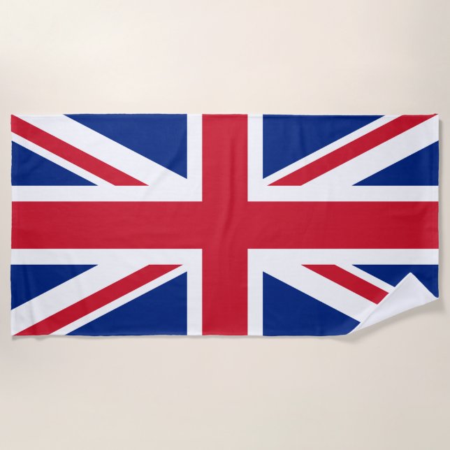 United Kingdom (British Flag) (Union Jack) (UK) GB Beach Towel (Front)