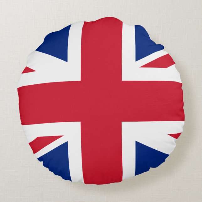 United Kingdom (British Flag) (Union Jack) (UK) GB Round Cushion (Back)