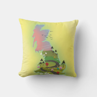 United Kingdom ' By Road' Vintage travel poster. Cushion