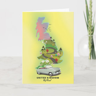 United Kingdom ' By Road' Vintage travel poster. Holiday Card