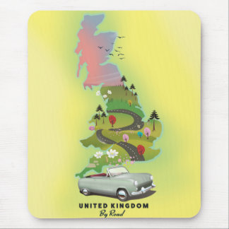 United Kingdom ' By Road' Vintage travel poster. Mouse Mat