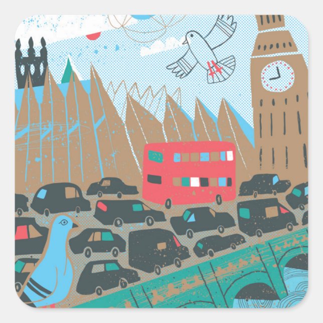 United Kingdom City Scene Square Sticker (Front)