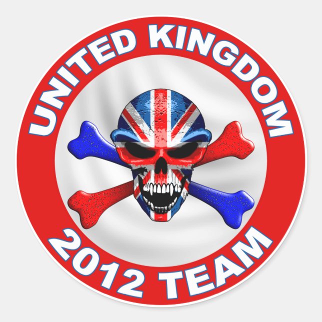 united kingdom classic round sticker (Front)