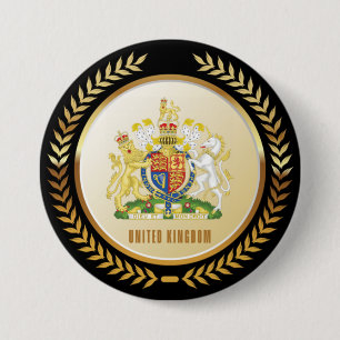 United Kingdom Coat Of Arms 7.5 Cm Round Badge