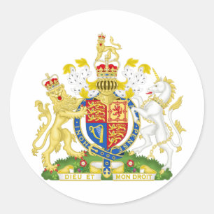 United Kingdom Coat of arms GB Classic Round Sticker