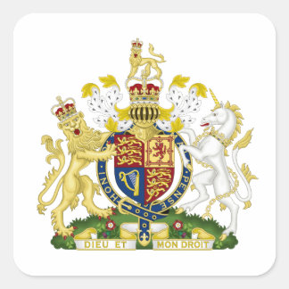 United Kingdom Coat of Arms Square Sticker