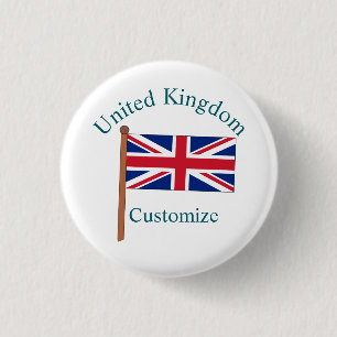 United Kingdom Country Flag Thunder_Cove 3 Cm Round Badge