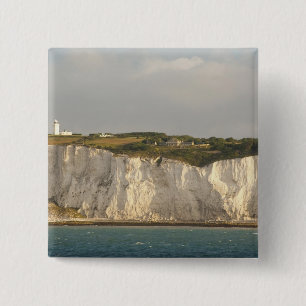 United Kingdom, Dover. The famous white cliffs 15 Cm Square Badge