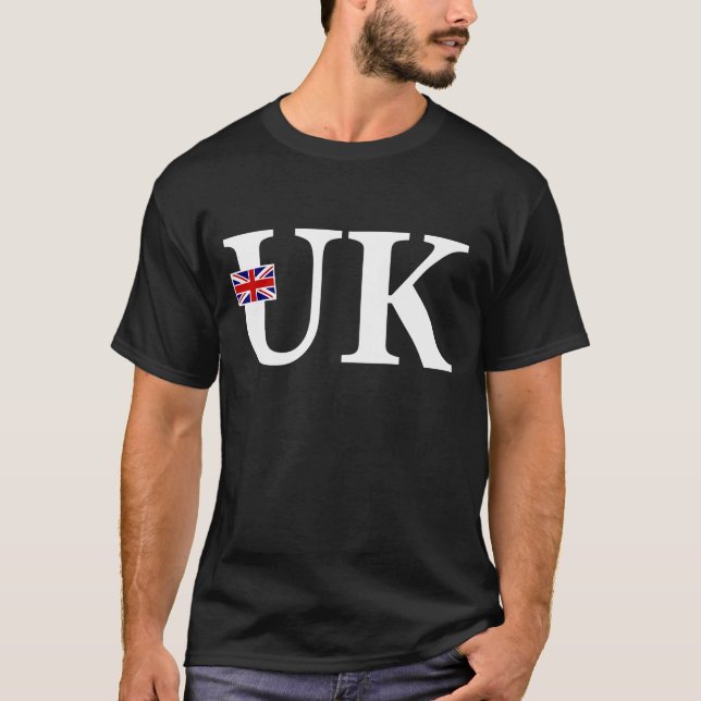 United Kingdom Flag and Country Initials T-Shirt (Front)