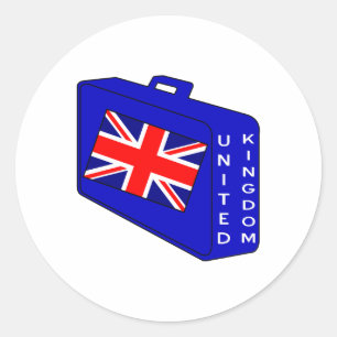 United Kingdom Flag Blue Luggage Classic Round Sticker