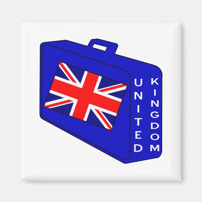 United Kingdom Flag Blue Luggage Magnet (Front)