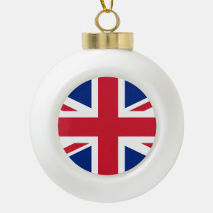 United Kingdom flag Ceramic Ball Christmas Ornament