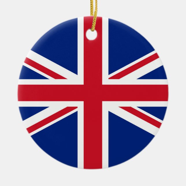 United Kingdom flag Ceramic Tree Decoration (Front)