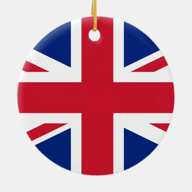 United Kingdom flag Ceramic Tree Decoration (Back)