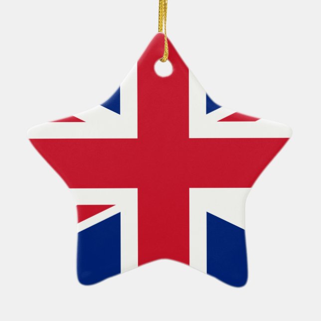 United Kingdom flag Ceramic Tree Decoration (Back)