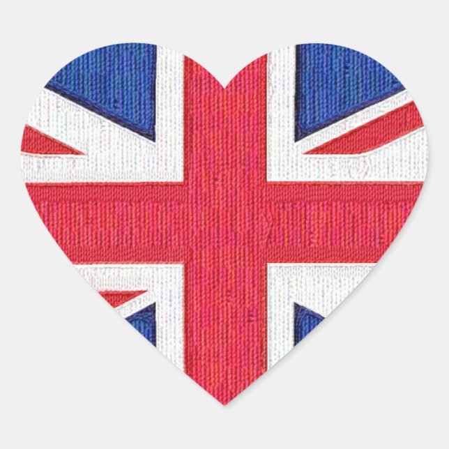 United Kingdom Flag - I love the U.K. Heart Sticker (Front)