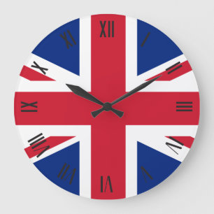 United Kingdom flag Large Clock