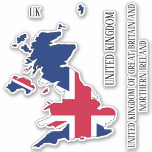 United Kingdom Flag Map Sticker