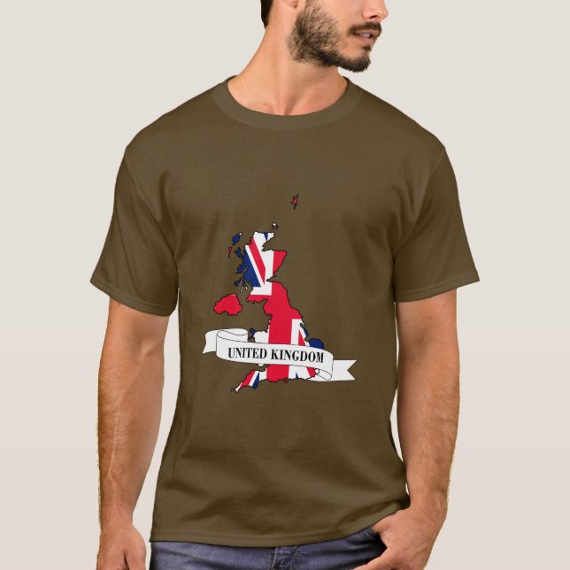 United Kingdom flag map T-Shirt (Front)
