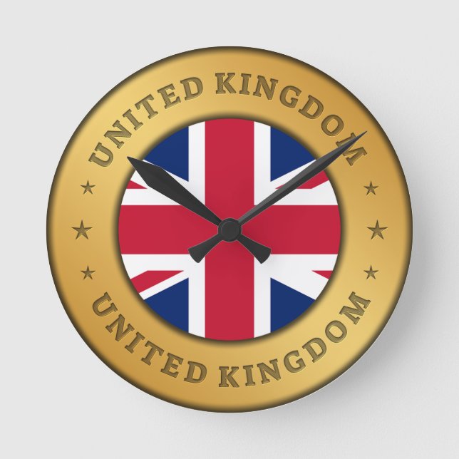 United Kingdom Flag Round Clock (Front)