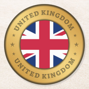 United Kingdom Flag Round Paper Coaster