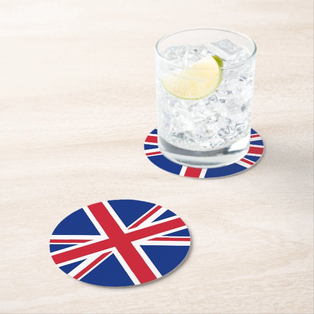 United Kingdom flag Round Paper Coaster (Insitu)