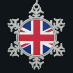 United Kingdom flag Snowflake Pewter Christmas Ornament<br><div class="desc">United Kingdom flag</div>