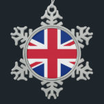 United Kingdom flag Snowflake Pewter Christmas Ornament<br><div class="desc">United Kingdom flag</div>