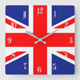 United Kingdom flag Square Wall Clock