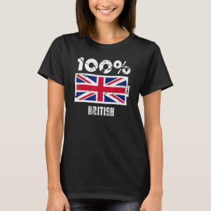 United Kingdom Flag Support 100 British Battery Po T-Shirt