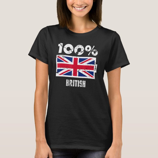 United Kingdom Flag Support 100 British Battery Po T-Shirt (Front)