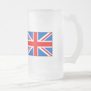 United Kingdom Flag T-shirts and Gifts Frosted Glass Beer Mug