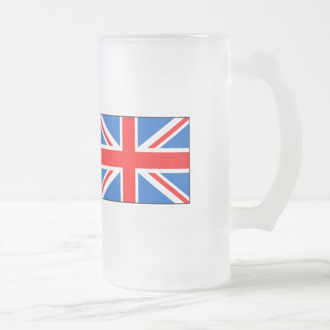 United Kingdom Flag T-shirts and Gifts Frosted Glass Beer Mug (Right)