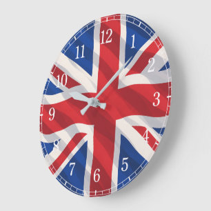 United Kingdom Flag Wall Clock — Waving Flag Desig