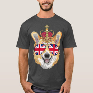 United Kingdom Flag Welsh Royal Corgi UK Union Jac T-Shirt