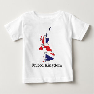 United Kingdom Flag Within Map Design - Souvenirs Baby T-Shirt