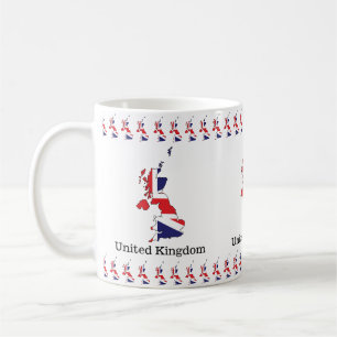 United Kingdom Flag Within Map Design - Souvenirs Coffee Mug