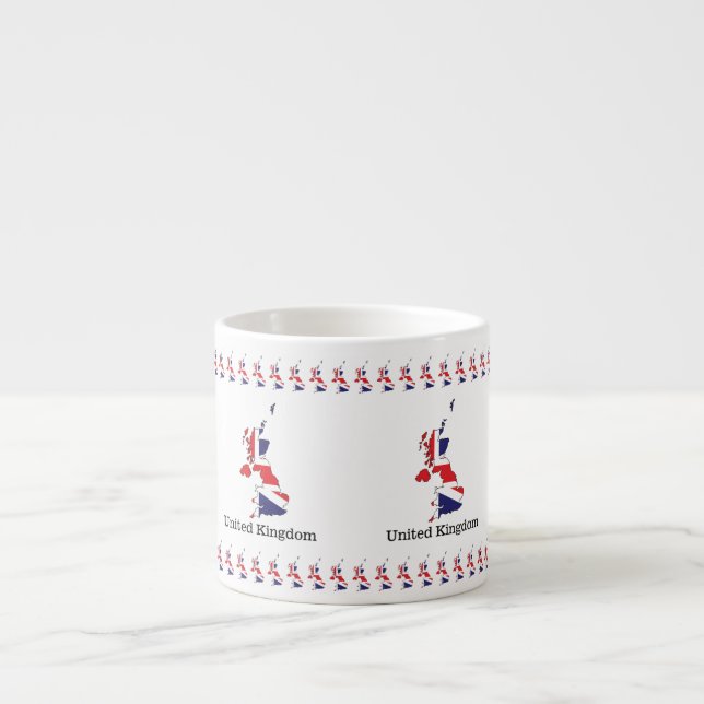 United Kingdom Flag Within Map Design - Souvenirs Espresso Cup (Front)