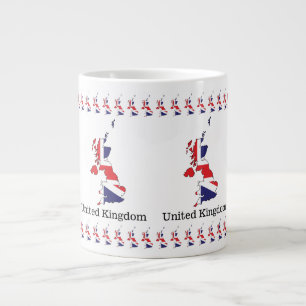 United Kingdom Flag Within Map Design - Souvenirs Large Coffee Mug