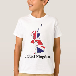 United Kingdom Flag Within Map Design - Souvenirs T-Shirt
