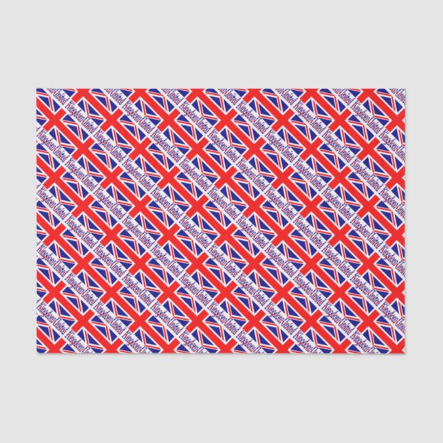 United Kingdom Flg and Word Vinque Tissue Paper (Front)