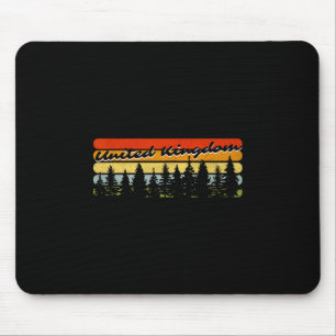 United Kingdom Forest Sunset Trees Cabin Vacation Mouse Mat